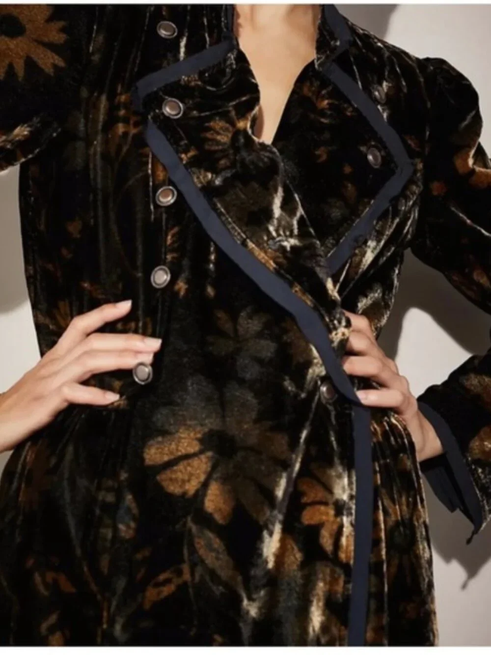 NWOT Gorgeous Free People Hazel Puff Shoulder Velvet Duster Coat. S - Picture 14 of 14
